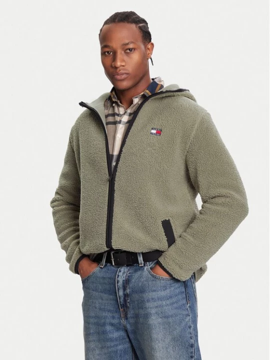 Obrázek produktu Tommy Jeans Fleecová mikina DM0DM19224 Zelená Regular Fit