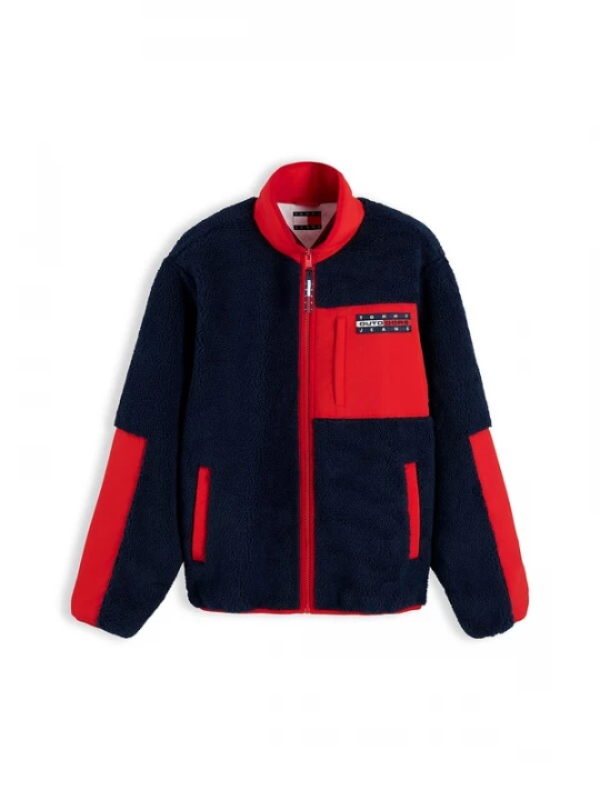 Obrázek produktu Tommy Jeans Fleecová mikina modrá / červená