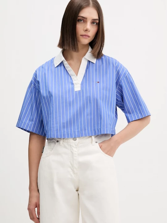 Obrázek produktu Tommy Jeans halenka dámská bavlněná modrá