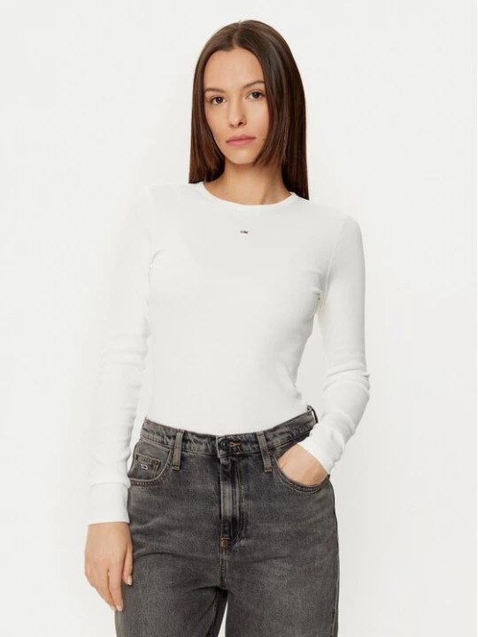 Obrázek produktu Tommy Jeans Halenka Essential DW0DW17387 Écru Slim Fit Krémová