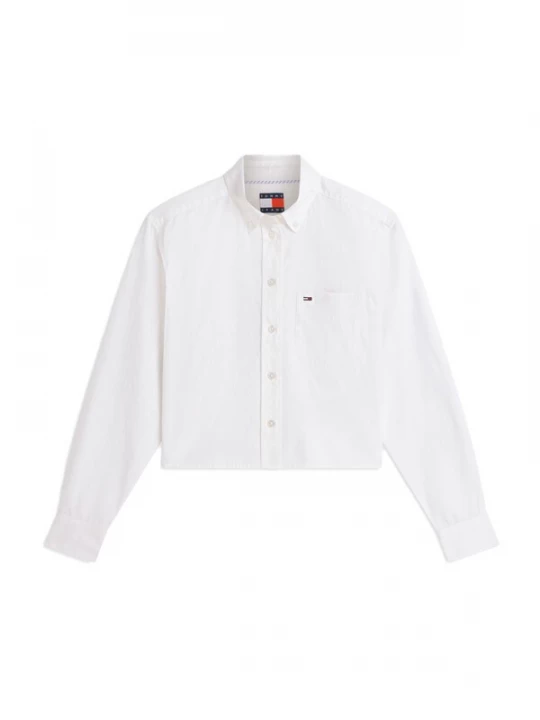 Obrázek produktu Tommy Jeans Halenka 'Relaxed Fit Cropped' námořnická modř / červená třešeň / bílá