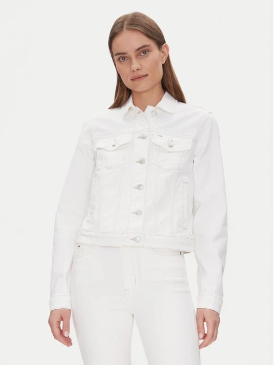 Obrázek produktu Tommy Jeans Jeansová bunda Classic Trucker Jacket Bi8194 DW0DW20121 Bílá Regular Fit
