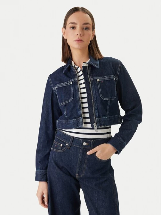 Obrázek produktu Tommy Jeans Jeansová bunda DW0DW22384 Tmavomodrá Straight Fit