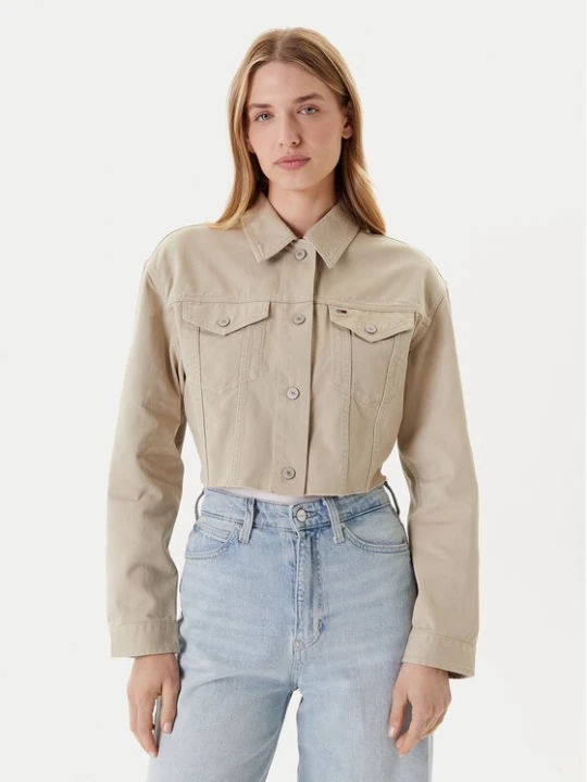 Obrázek produktu Tommy Jeans Jeansová bunda Flag DW0DW21431 Béžová Regular Fit