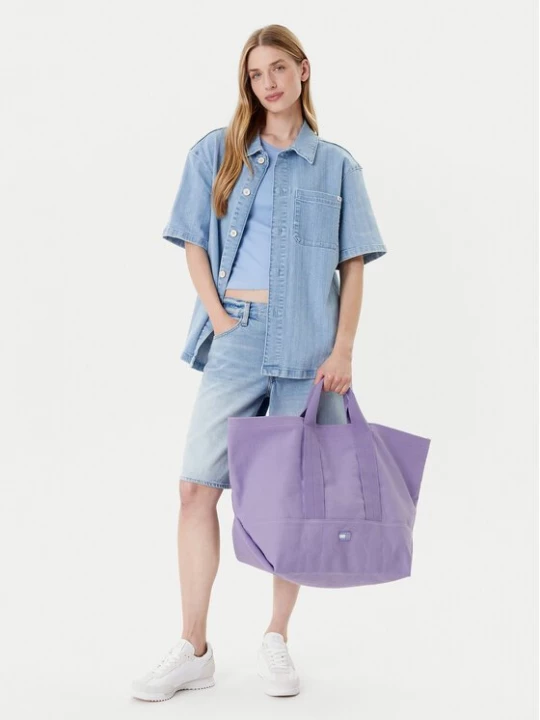 Obrázek produktu Tommy Jeans Kabelka Tjw Tote Edition Canvas AW0AW17542 Fialová
