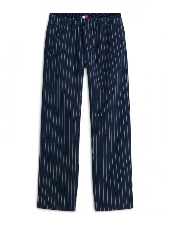 Obrázek produktu Tommy Jeans Kalhoty 'Jaimie Relaxed Pinstripe' marine modrá / bílá