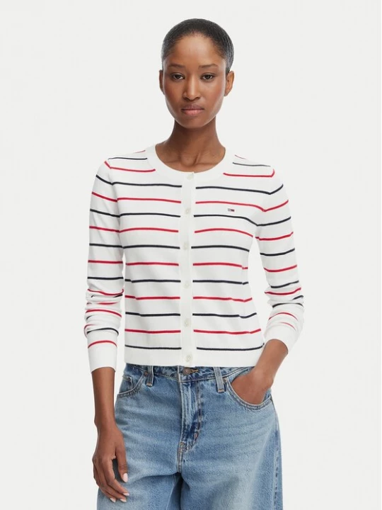 Obrázek produktu Tommy Jeans Kardigan DW0DW20976 Bílá Regular Fit