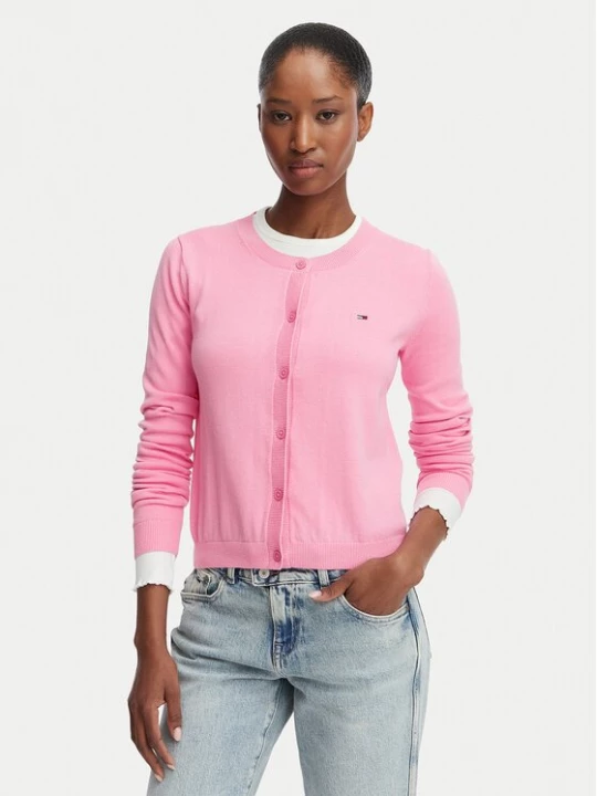 Obrázek produktu Tommy Jeans Kardigan DW0DW20976 Růžová Regular Fit