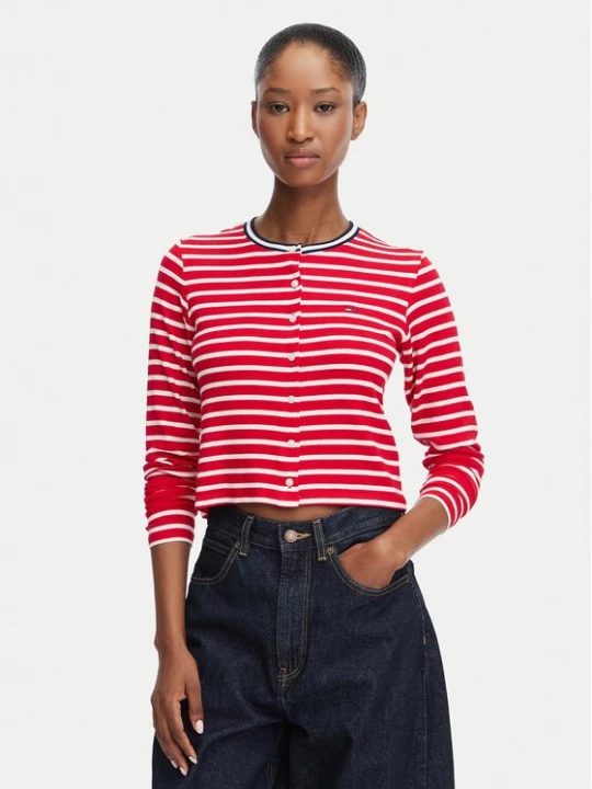 Obrázek produktu Tommy Jeans Kardigan DW0DW22805 Červená Slim Fit