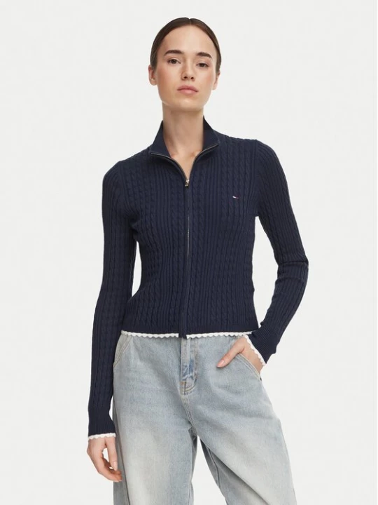 Obrázek produktu Tommy Jeans Kardigan DW0DW23355 Tmavomodrá Slim Fit