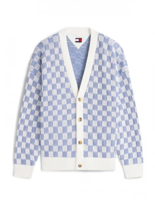Obrázek produktu Tommy Jeans Kardigan enciánová modrá / bílá