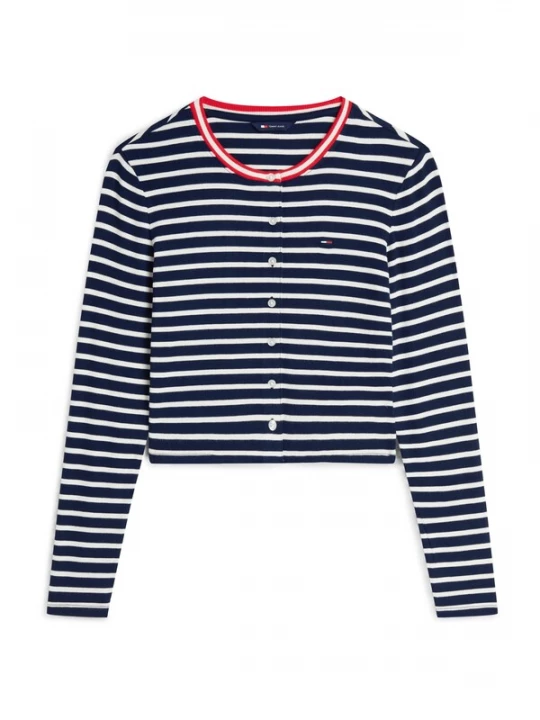 Obrázek produktu Tommy Jeans Kardigan 'Slim' námořnická modř / červená / bílá
