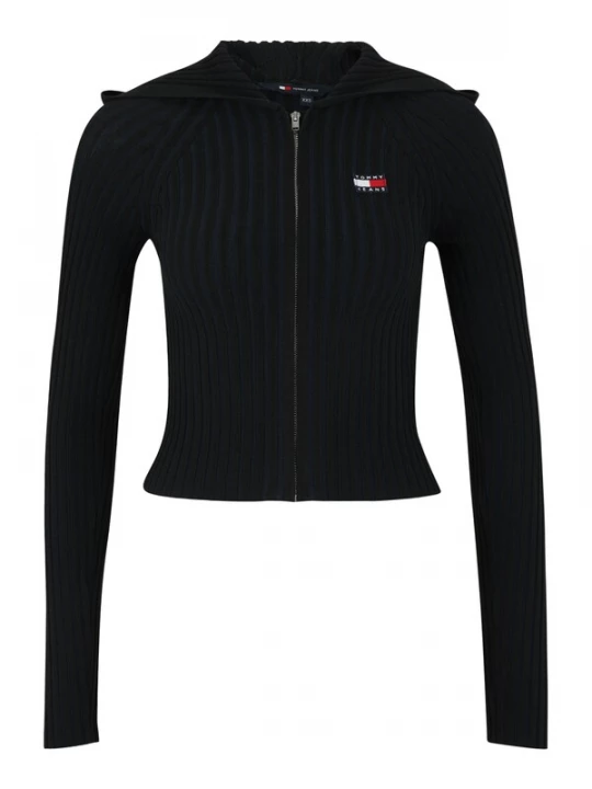 Obrázek produktu Tommy Jeans Kardigan 'Tommy Badge Slim Zip-thru' červená / černá / bílá