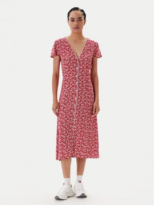 Obrázek produktu Tommy Jeans Každodenní šaty DW0DW20884 Červená Regular Fit