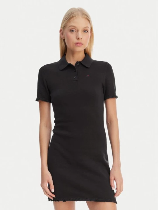 Obrázek produktu Tommy Jeans Každodenní šaty Lettuce DW0DW22336 Černá Slim Fit