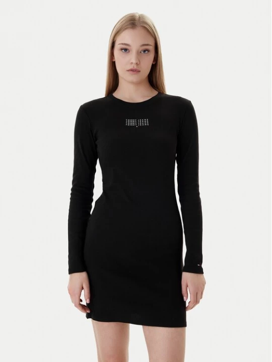 Obrázek produktu Tommy Jeans Každodenní šaty Linear DW0DW21902 Černá Slim Fit