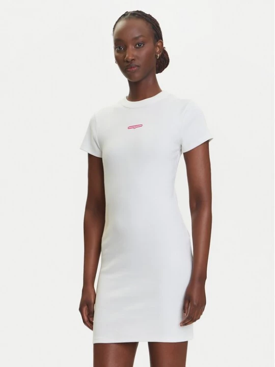 Obrázek produktu Tommy Jeans Každodenní šaty Script DW0DW21186 Écru Slim Fit Krémová