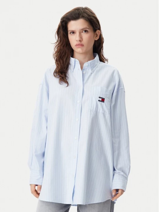 Obrázek produktu Tommy Jeans Košile Badge DW0DW20289 Světle modrá Oversize