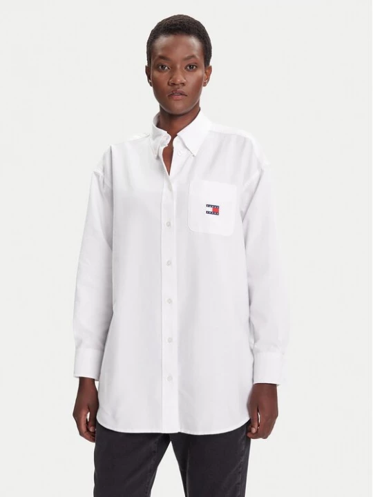 Obrázek produktu Tommy Jeans Košile Badge DW0DW20988 Bílá Oversize