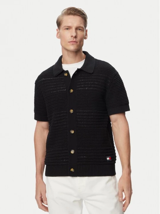Obrázek produktu Tommy Jeans Košile Crochet DM0DM23373 Černá Regular Fit