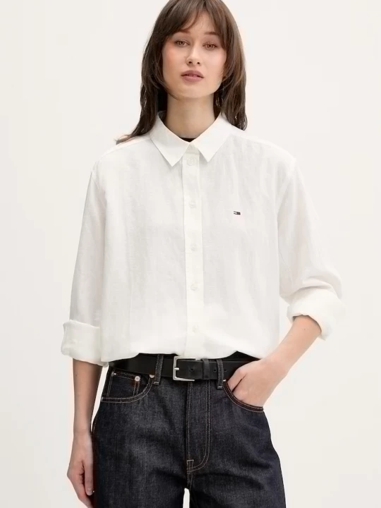 Obrázek produktu Tommy Jeans košile dámská se lnem béžová