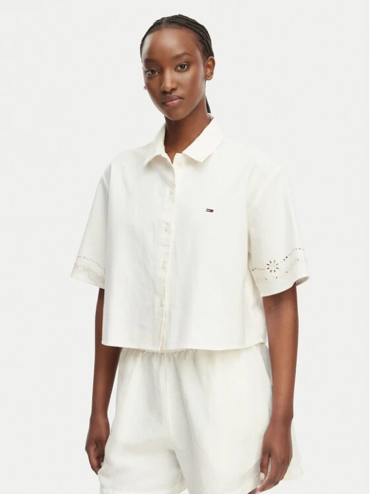 Obrázek produktu Tommy Jeans Košile DW0DW22214 Krémová Relaxed Fit