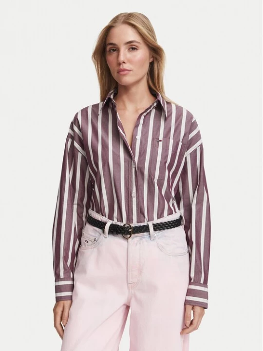 Obrázek produktu Tommy Jeans Košile Essential DW0DW23340 Fialová Oversize