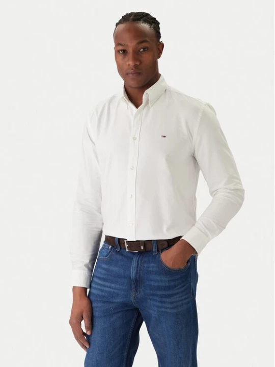 Obrázek produktu Tommy Jeans Košile Oxford DM0DM22836 Écru Regular Fit Krémová