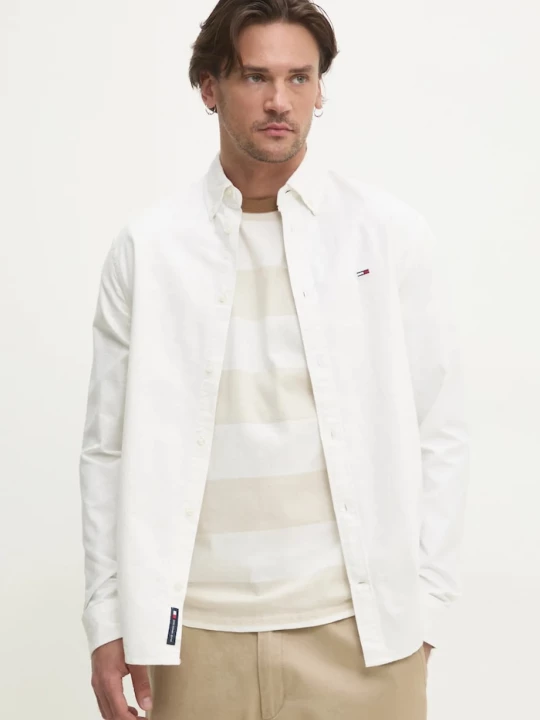 Obrázek produktu Tommy Jeans košile pánská bavlněná bílá