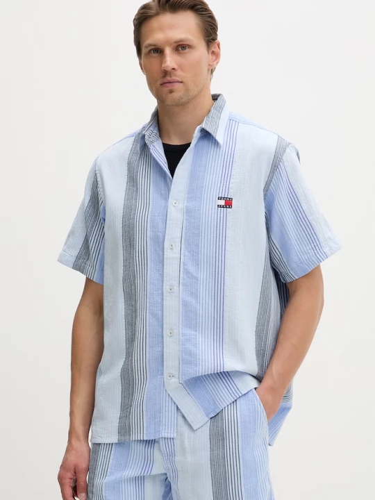 Obrázek produktu Tommy Jeans košile pánská bavlněná modrá
