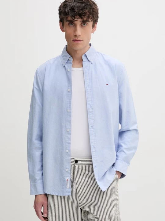 Obrázek produktu Tommy Jeans košile pánská bavlněná modrá