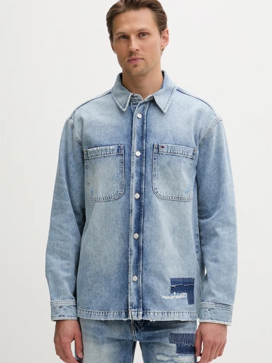 Obrázek produktu Tommy Jeans košile pánská džínová modrá