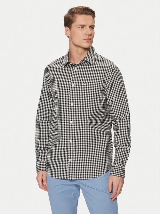 Obrázek produktu Tommy Jeans Košile Poplin Check DM0DM21115 Černá Regular Fit