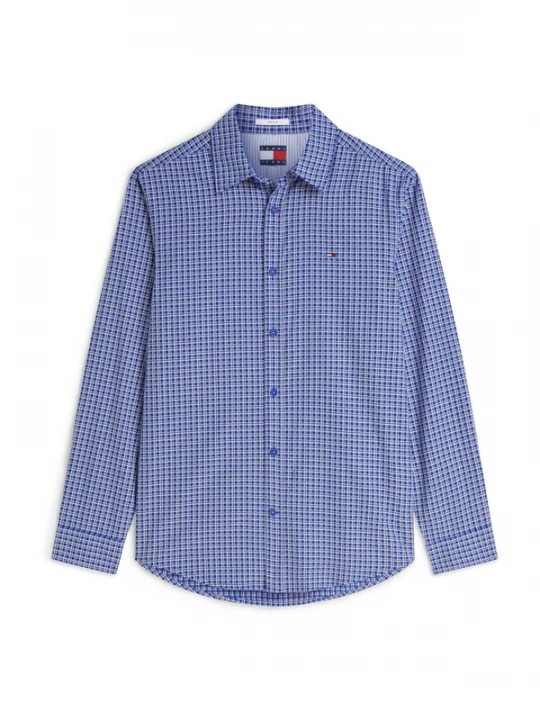 Obrázek produktu Tommy Jeans Košile 'Regular Fit Pattern' kobaltová modř / černá / bílá