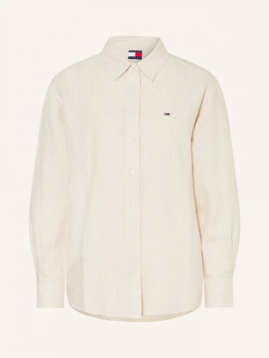 Obrázek produktu Tommy Jeans Košile S Lnem béžová / bílá