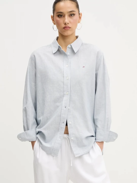 Obrázek produktu Tommy Jeans Košile s příměsí lnu Tommy Jeans šedá