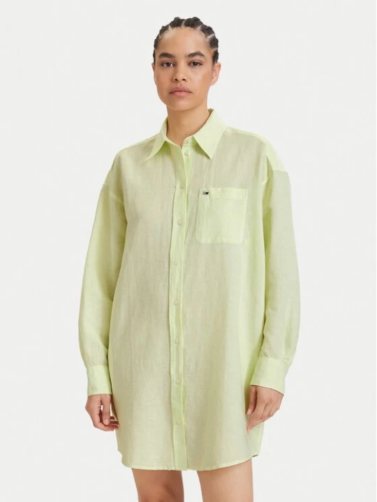 Obrázek produktu Tommy Jeans Košilové šaty DW0DW22344 Světle zelená Relaxed Fit