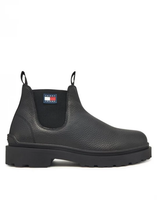 Obrázek produktu Tommy Jeans Kotníková obuv s elastickým prvkem Tjm Chelsea Leather Wl EM0EM01670 Černá
