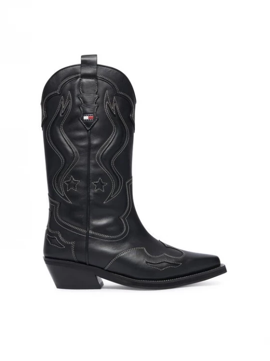 Obrázek produktu Tommy Jeans Kovbojská obuv Archive Cowboy Boot Leather EN0EN03046 Černá