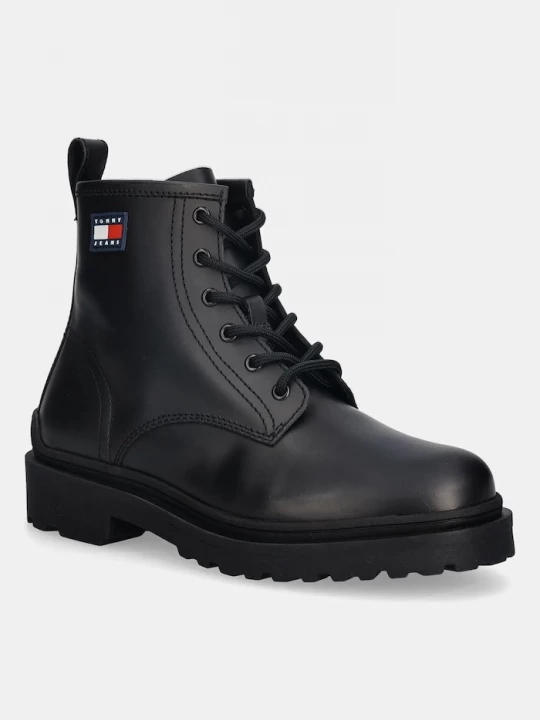 Obrázek produktu Tommy Jeans Kožené boty Tommy Jeans TJM LACE UP RUBBERIZED černá