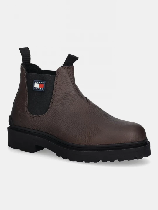 Obrázek produktu Tommy Jeans Kožené kotníkové boty Tommy Jeans TJM CHELSEA LEATHER WL hnědá