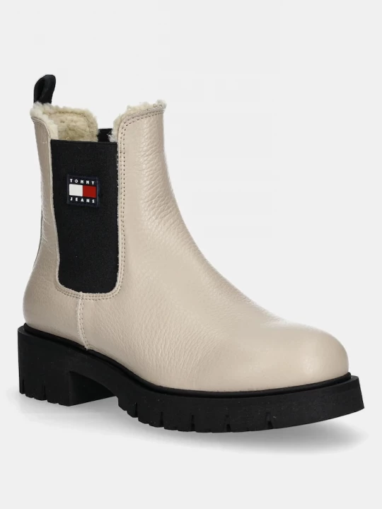 Obrázek produktu Tommy Jeans Kožené kotníkové boty Tommy Jeans TJW CHELSEA BOOT WL béžová