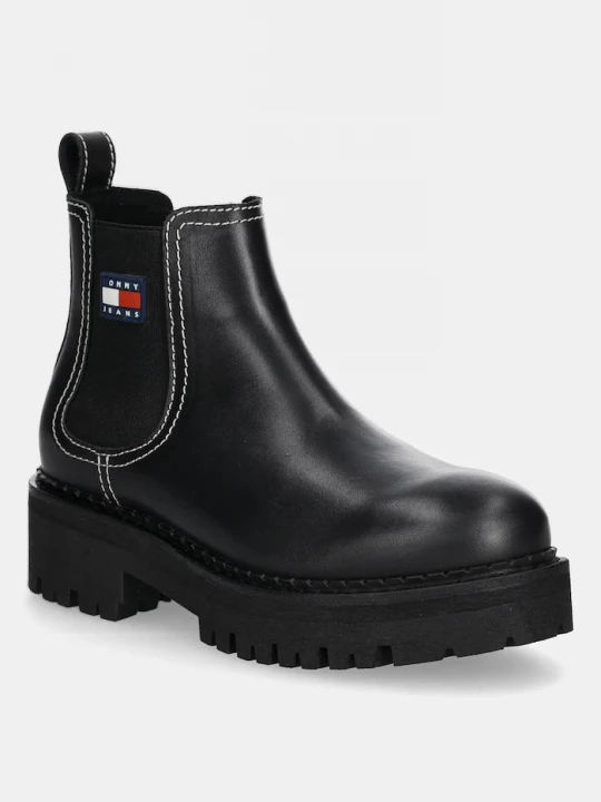 Obrázek produktu Tommy Jeans Kožené kotníkové boty Tommy Jeans TJW URBAN CHELSEA BOOT černá