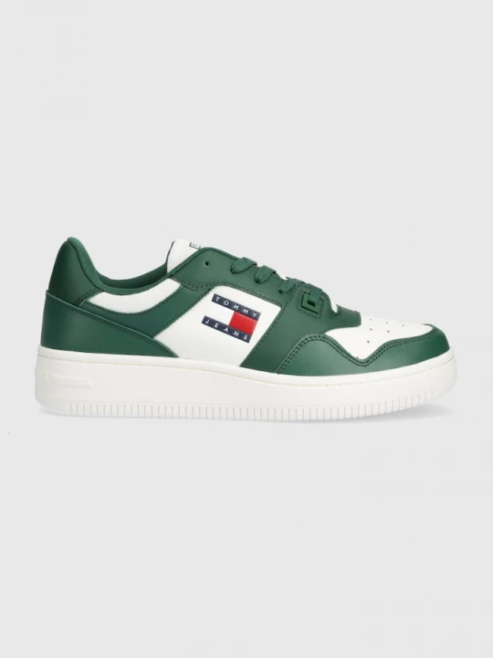 Obrázek produktu Tommy Jeans Kožené sneakers boty TJM RETRO BASKET ESS zelená