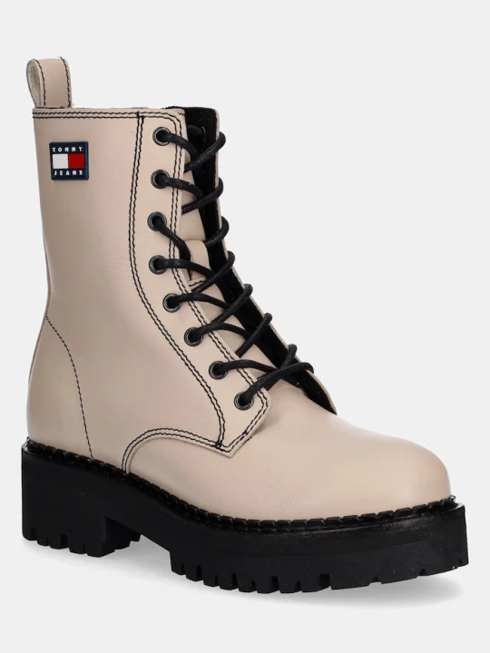 Obrázek produktu Tommy Jeans Kožené workery TJW URBAN LACE UP BOOT béžová