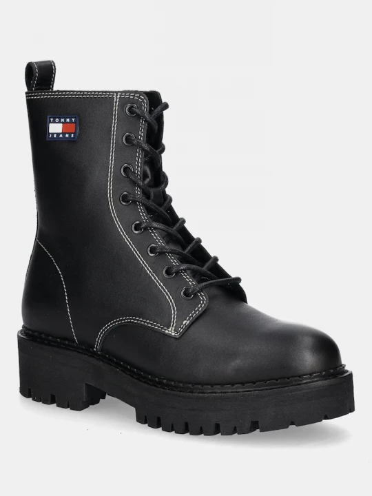 Obrázek produktu Tommy Jeans Kožené workery TJW URBAN LACE UP BOOT černá