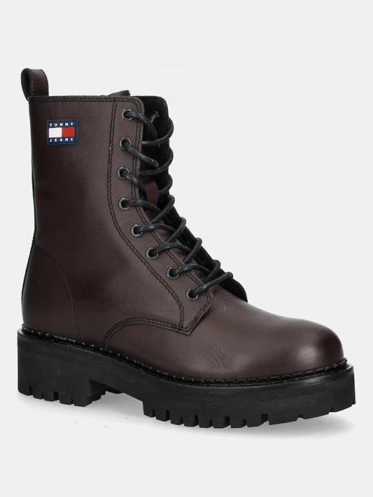 Obrázek produktu Tommy Jeans Kožené workery TJW URBAN LACE UP BOOT hnědá