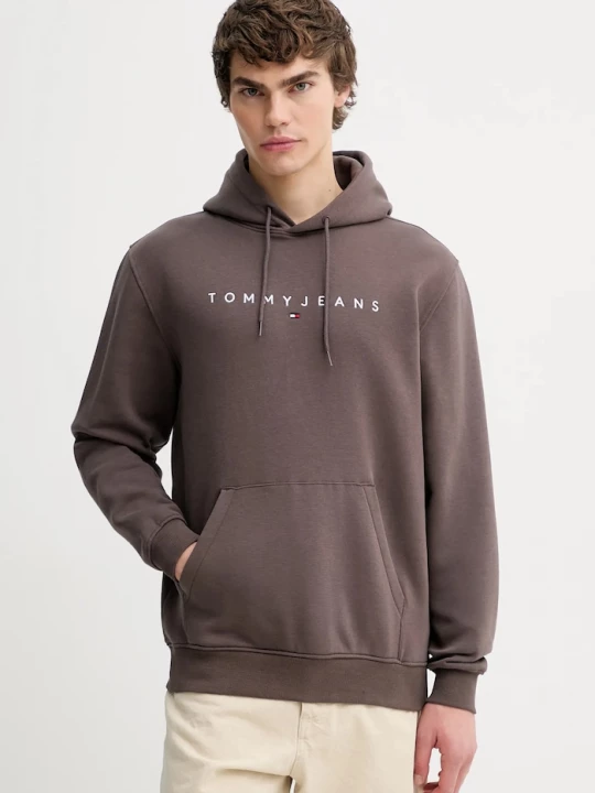 Obrázek produktu Tommy Jeans mikina kapucí pánská bavlnou hnědá