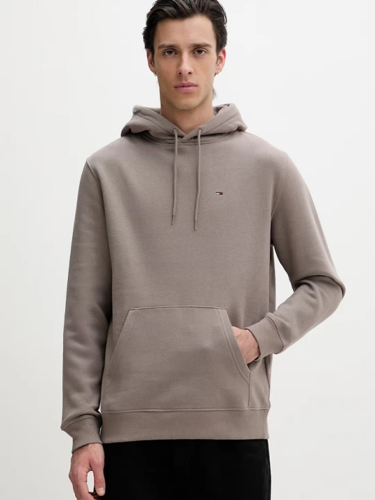 Obrázek produktu Tommy Jeans mikina kapucí pánská bavlnou hnědá