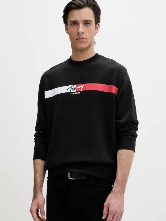 Obrázek produktu Tommy Jeans mikina pánská bavlněná černá